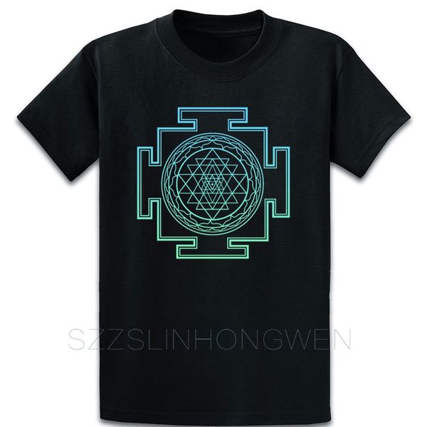 

sri yantra sacred geometry t shirt designing comfortable fit normal summer style novelty cotton shirt