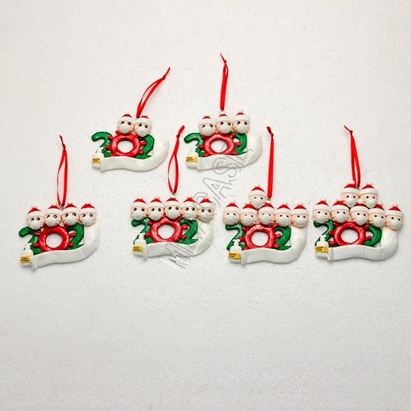 

christmas ornament polymer clay diy family of 1/2/3/4/5/6/7 santa claus face mask handing pendant toys xmas tree decor charms d91105