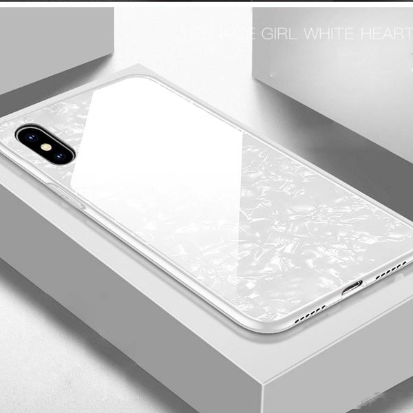 

hd tempered glass phone case for iphone x 8 7 6 6s plus shockproof cases conch shell skin back cover for iphone 10 coque