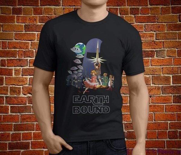 

earth bound mens black t-shirt size s-3xlshort sleeve leisuretee men t shirt