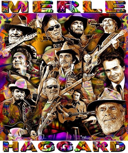 

merle haggard tribute t-shirt or print by ed seeman