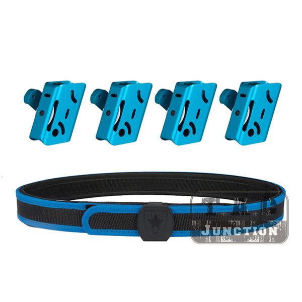 

ipsc magazine pouch uspsa idpa competition high speed shooting inner & outer belt w/ 4x adjustment race master aluminum pistol, Black;gray