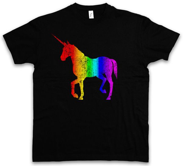 

unicorn i t-shirt rainbow colors fairy fairies cartoon rockabella tattoo t shirt man clothing tee