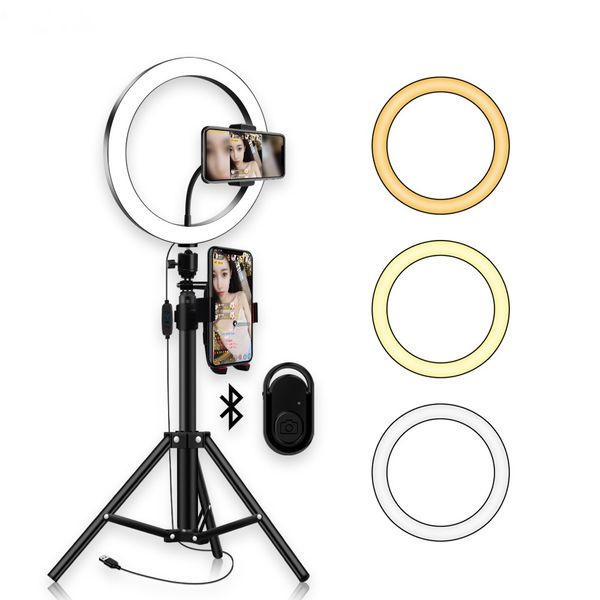 

led ring light 5600k 10inch 26cm lamp dimmable pgraphy studio video with 150cm tripod selfie stick&usb plug phone holder