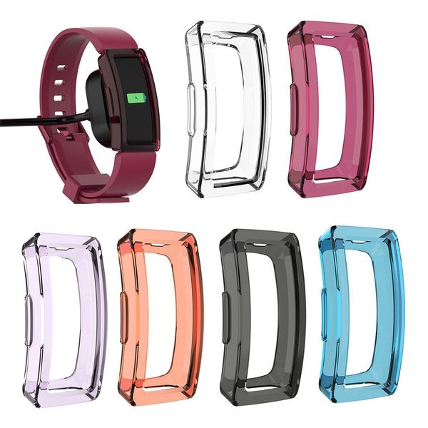 

tpu silicone cover case watch casing guard protector for fitbit inspire/inspire hr smart band smartwatch watachband sporting goods access