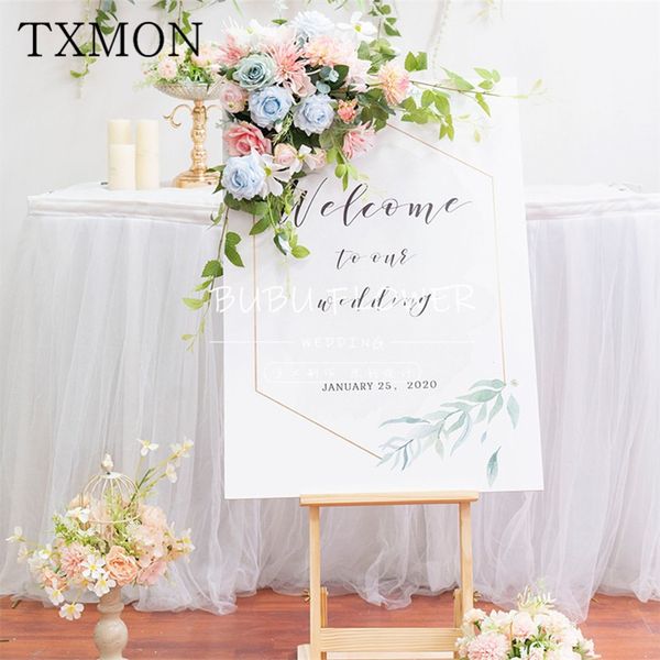 

wedding props silk flower welcome area water sign flowers mall shop window sign simulation fake flower decoration custom made