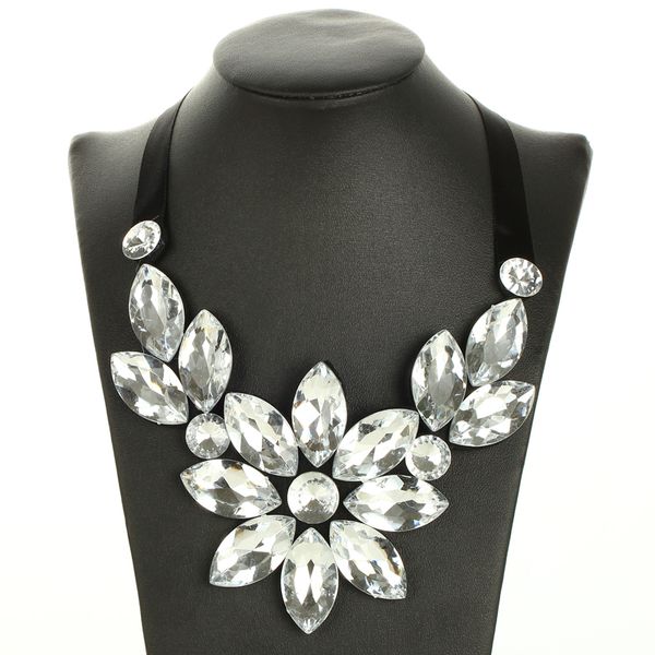 

zoshi boho collar choker colorful flower crystal beads choker necklace &pendant for women vintage statement beads maxi jewelry, Golden;silver
