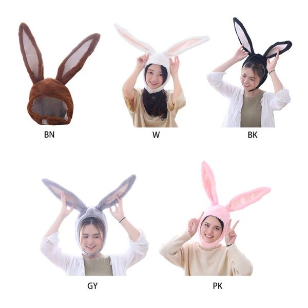 

japanese cute plush funny eastern ears cap mask kids halloween party cosplay animal hood hat winter warm costume, Blue;gray