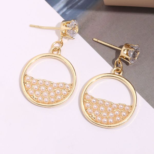 

hollow diamond earrings retro fashion simple hong kong style earrings earrings 2020 new trend, Silver