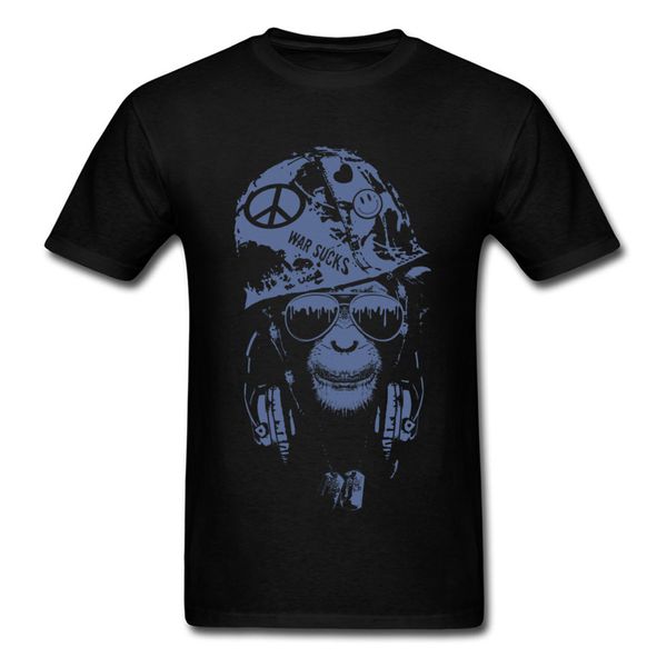 

painting war sucks trendy gorilla men funny t-shirt cartoon character short sleeve black t shirt custom peace group clothes