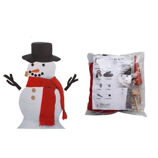 Imitação de madeira Boneco de neve de Natal Vestido Up Set Acessórios Family Snowman Kit Brinquedo Presentes