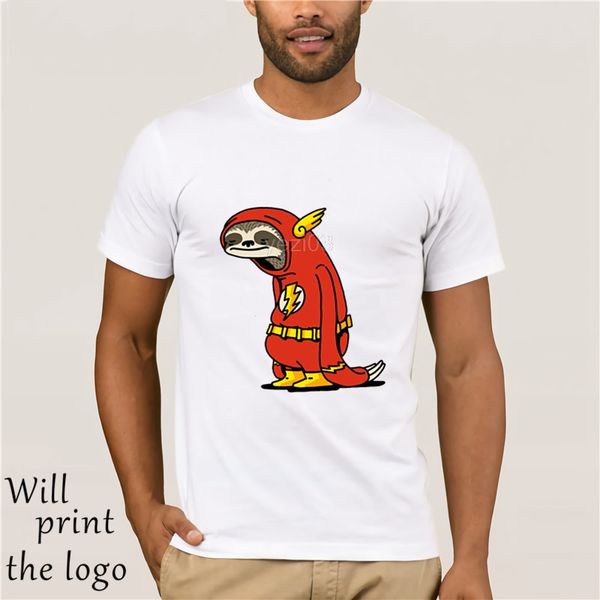 

funny sloth the flash t shirts men the neutral t-shirt male super hero red sloth tshirt harajuku 100% cotton tees camisetas
