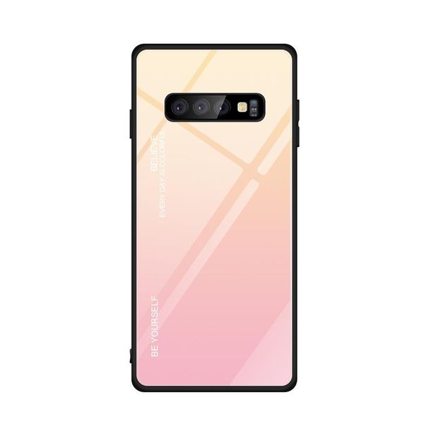 

7 colors gradient color tempered glass phone cases for samsung s8 s9 s10 plus s10e s10-5g case for back protector cover dhl