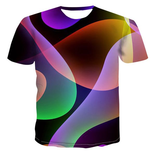 

three-dimensional graphic lattice 3d summer 3d print shirts harajuku plus size kawaii men clothing