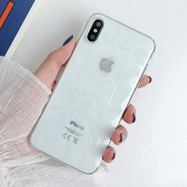 

lack candy color clear case for iphone xs max case for iphone xr x 7 6s 6 8 plus soft tpu cover geometric rhombus phone cases