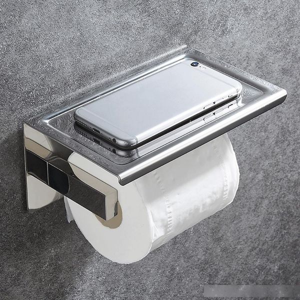 

bathroom stainless steel toilet roll holder wall mount wc paper phone holder tissue boxes kitchen paper towel holder t200107