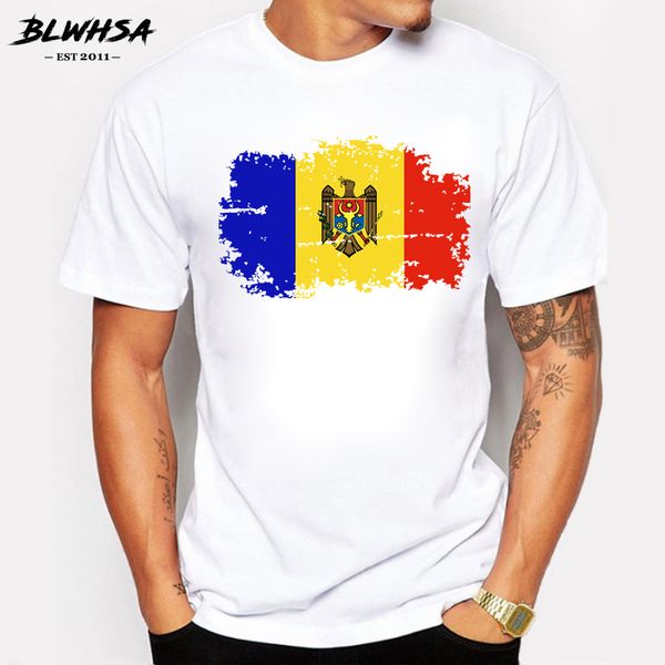 

blwhsa moldova flag men t shirts fashion short sleeve cotton nostalgia style t-shirts for men summer fitness fans cheer tshirt
