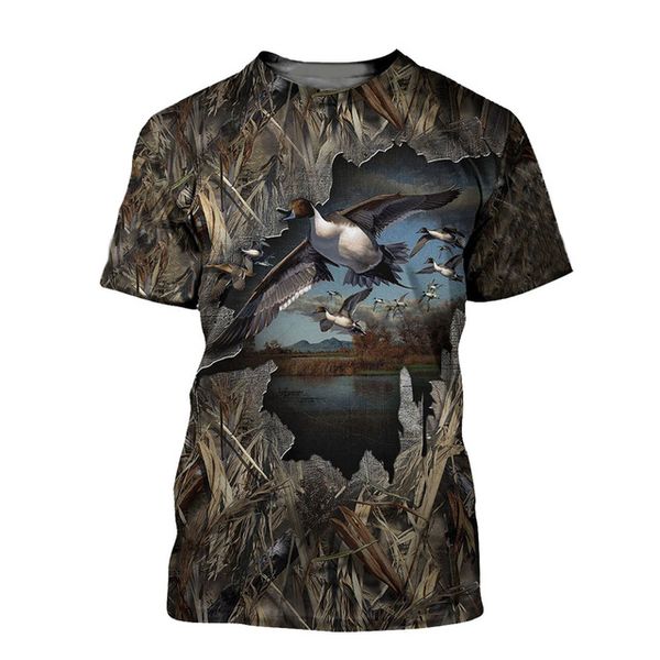 

summer camouflage jungle hunting duck clothing 3d print shirts oversized aesthetic hippie men clothing