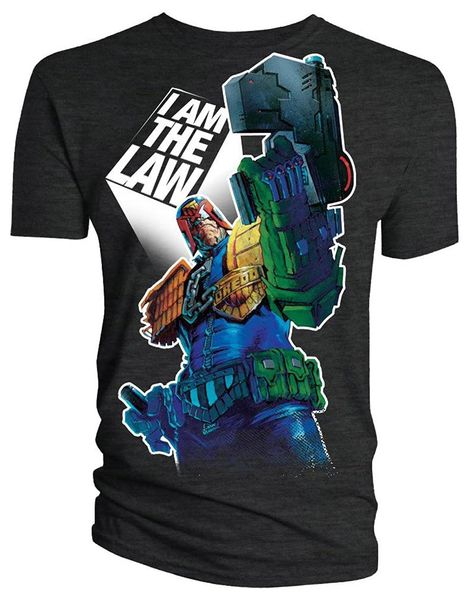 

2000ad mens t-shirt judge dredd 'i am the law' black xxl