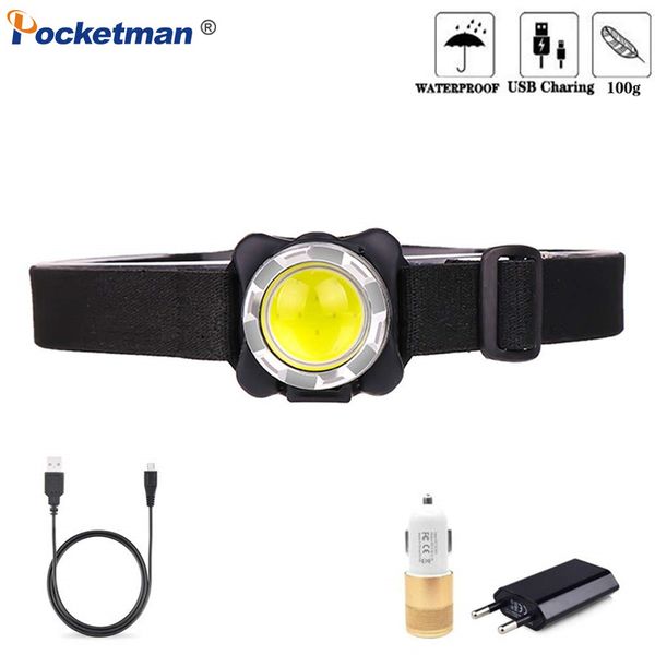 

headlamps bright handheadlight cob led usb rechargeable headlamp built-in battery head light waterproof torch white red