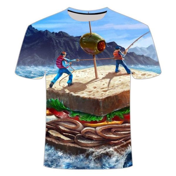 

fishing rod leisure 3d fish printed asian 3d print shirts funny humor horror men clothing