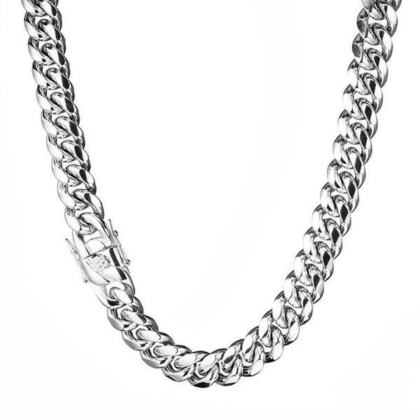 

14mm miami cuban curb link chain stainless steel silver color mens womens dragon claw buckle necklace or bracelet jewelry 7-40