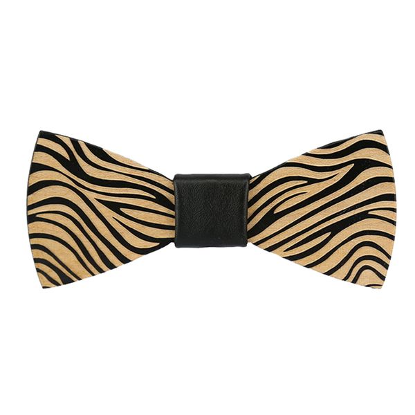 

neck ties solid wood bow tie zebra pattern men's gifts wedding banquet nightclub groom suit shirt accessories trendy wooden bowtie, Blue;purple