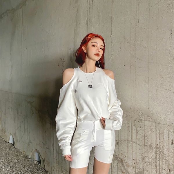 

2020 spring and summer najiong evolution white national sweater sweater women's national tide lazy style hand-painted old round neck ho, Black