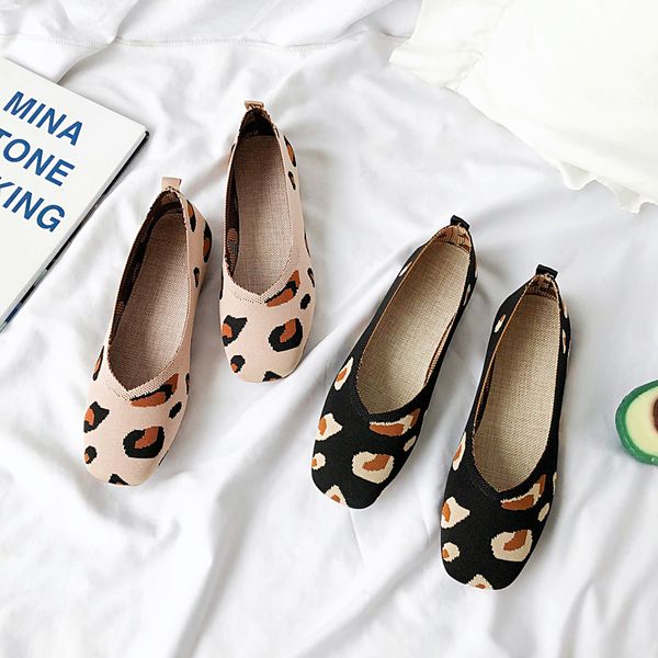 

moccosins women's summer 2020 korean-style spring slip-on lazy breathable woven flat shoes knitted square head shoes, Black