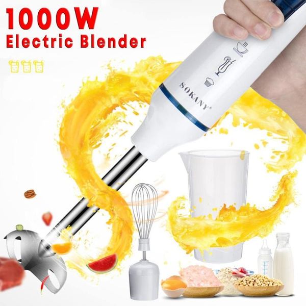 

1000w hand blender juicer baby cooking electric mixer 3-in-1 stainless steel household small portable blender for kitchen