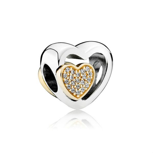 

new 100% 925 sterling silver 1:1 authentic 791806cz two hearts in one charm bracelet original women jewelry gift, Black