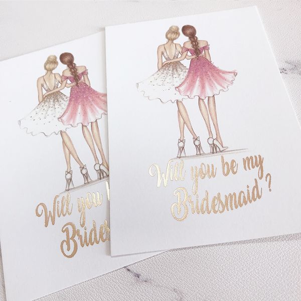 

greeting cards 4pcs lot paper wedding proposal hen night bachelorette party invitations will you be my bridesmaid goomsman