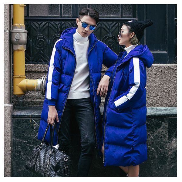 

men's down & parkas cotton-padded jacket of 2021 slim and long thick men woman windproof parka, Black