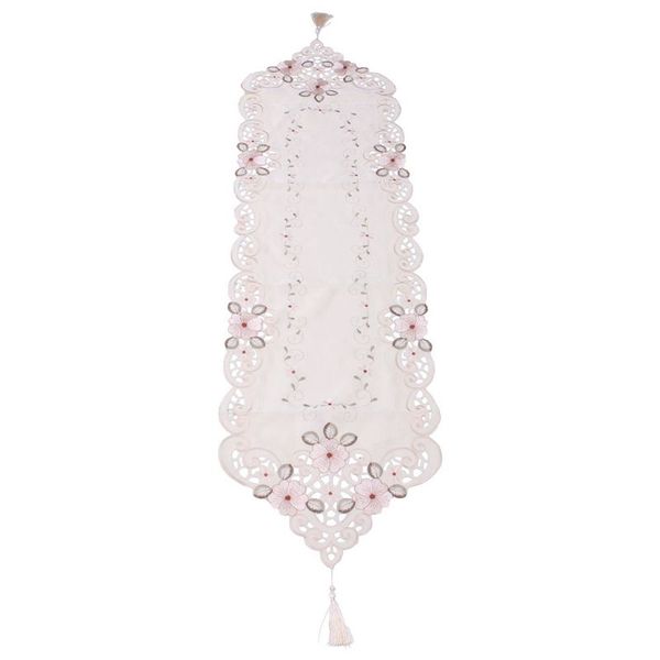 

table skirt runner embroidered floral cloth pattern:#2 flower size:40x150cm