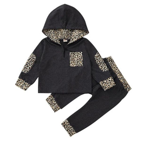 

baby christmas clothes newborn infant baby boys girls leopard print hooded pants clothes sets toddler winter, White