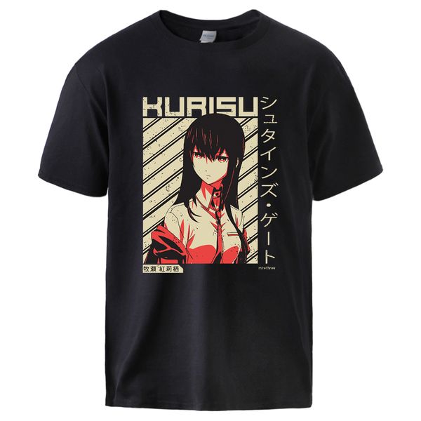 

steins gate makise kurisu tshirt человек вскользь хлопок top лето с коротким рукавом топы tee 2020 человек причинная спортивная tshirts homm