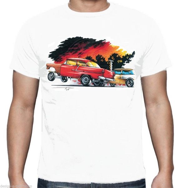 

2019 горячие продажи 100% хлопок мужские футболки 1950 chevy gasser драгстеры hot rod крыса v8 pos-390 tee shirt
