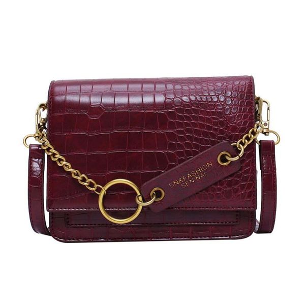 

new fashion handbags multi-function solid color messenger bag women retro crocodile leather small shoulder handbag