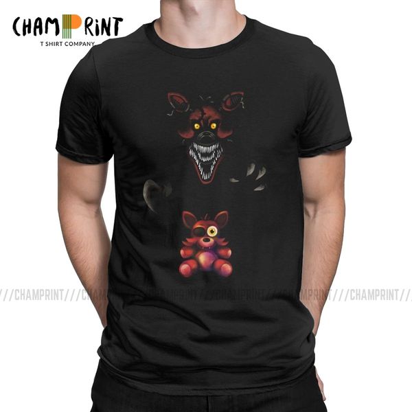 

five nights at freddy's fnaf 4 nightmare foxy plush men t shirts crazy tee shirt short sleeve t-shirt cotton plus size