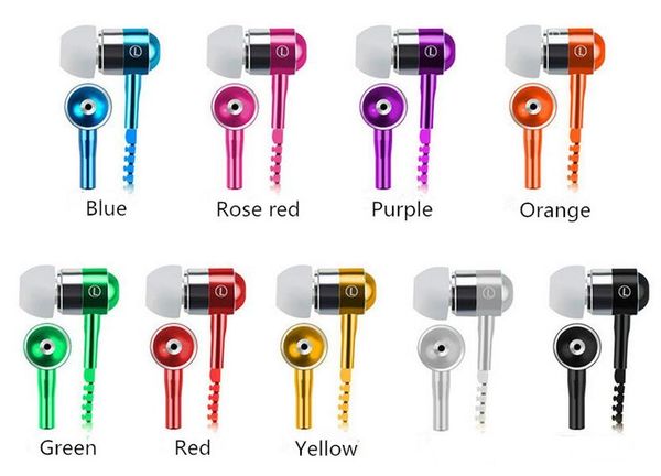 

metal zipper earphone 3.5mm in-ear wired ear phones with microphone stereo bass earbuds for mobile phone mp3/4 fone de ouvido
