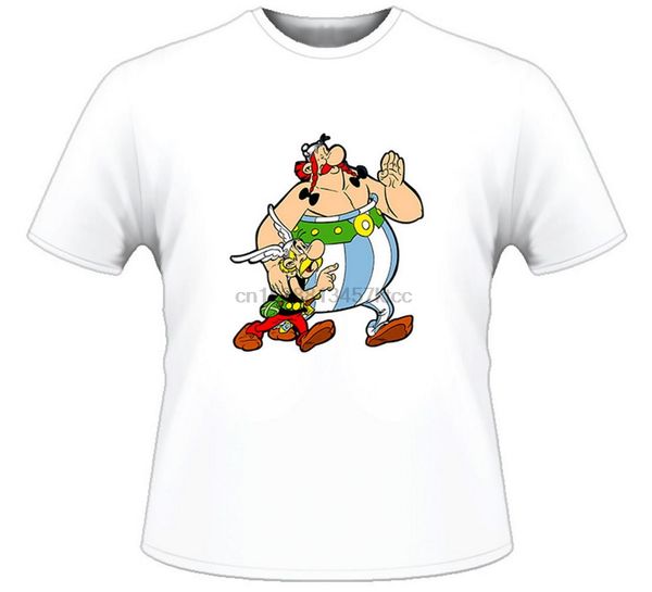 

asterix and obelix cartoon comic t shirt round neck tee shirt
