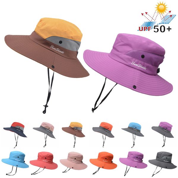 

wide brim hats upf 50+ sun hat bucket summer children fishing boonie uv protection long large bob beach outdoor boy girl's, Blue;gray
