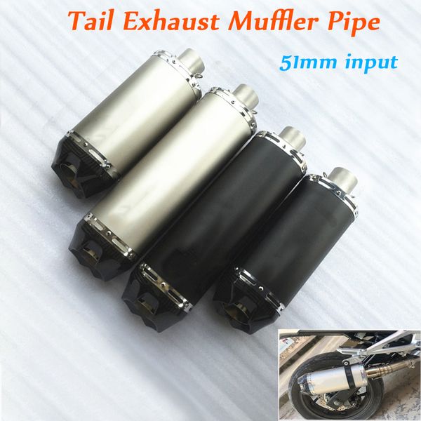 

motorcycle stainless steel with real carbon fibe tail exhaust muffler pipe with db killer for 38-51mm header system