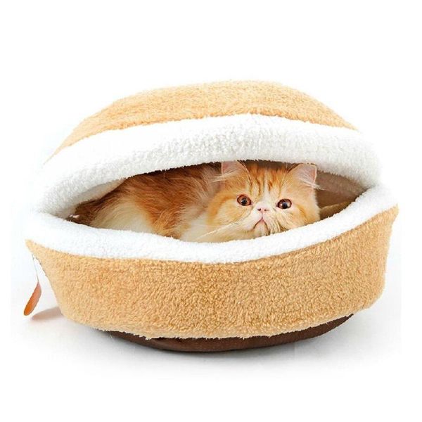 

съемный кошка спальный мешок диваны коврик гамбургер собака дом короткий плюшевый маленький домашний кровать теплый щенок питомник гнездо