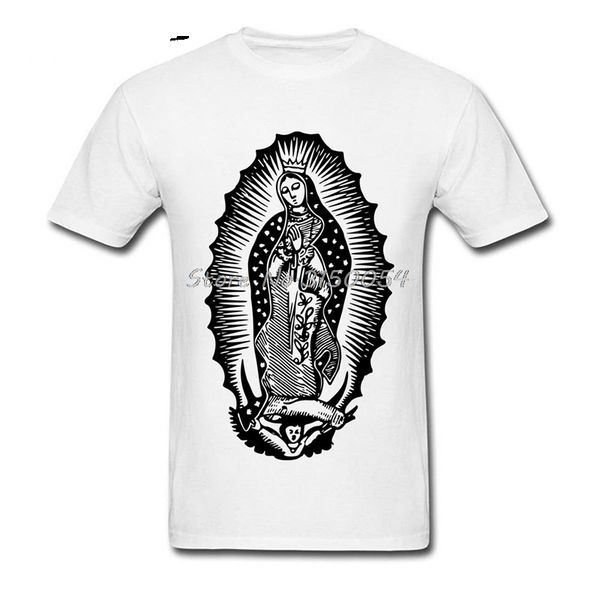 

virgin of guadalupe popular t shirt designer cotton white fashion tshirt historic culture theme print t-shirts men tees