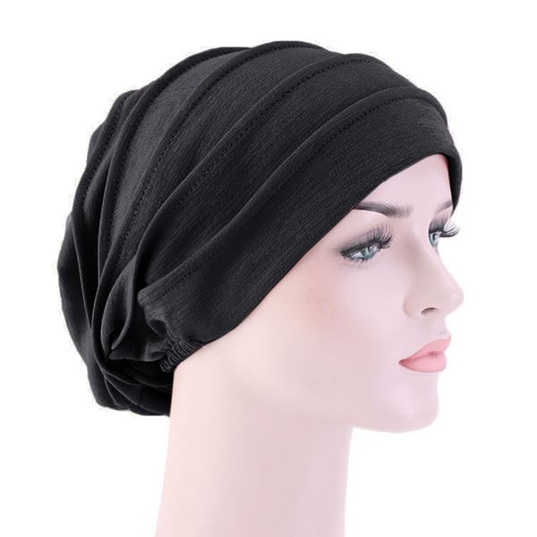 

unisex хлопок багги beanie hat эластичная вязаная шапочка бег спорт причинной hat громоздкой сна cap для взрослых - 22-22.8 \», Black