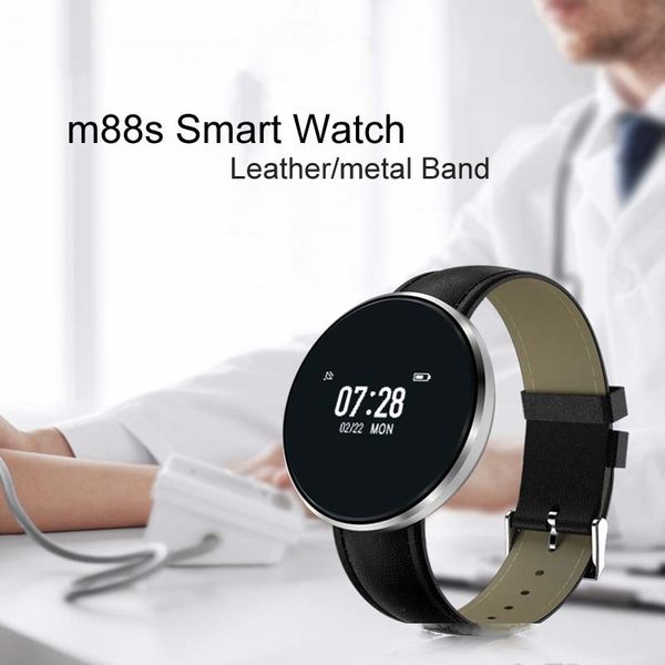 

2018 fashion for men smart wrist watch m88s blood pressure oxygen monitor heart rate band bracelet smart band for ios andrioid