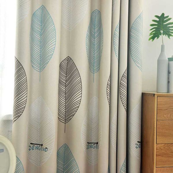 

modern printed leaf blackout curtains for living room kids thick curtain window for bedroom kitchen blinds finished drape door