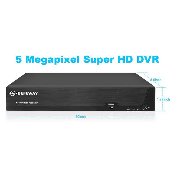 

defeway 8ch hd 5.0mp home video surveillance kit system camera cctv security system, Black;white