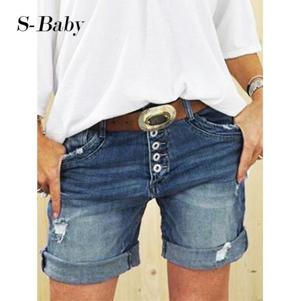 

fashion ripped frayed hole denim shorts summer women high waist jeans shorts denim summer women high waist jeans #g3, Blue